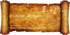 Eichler Ákos névjegykártya